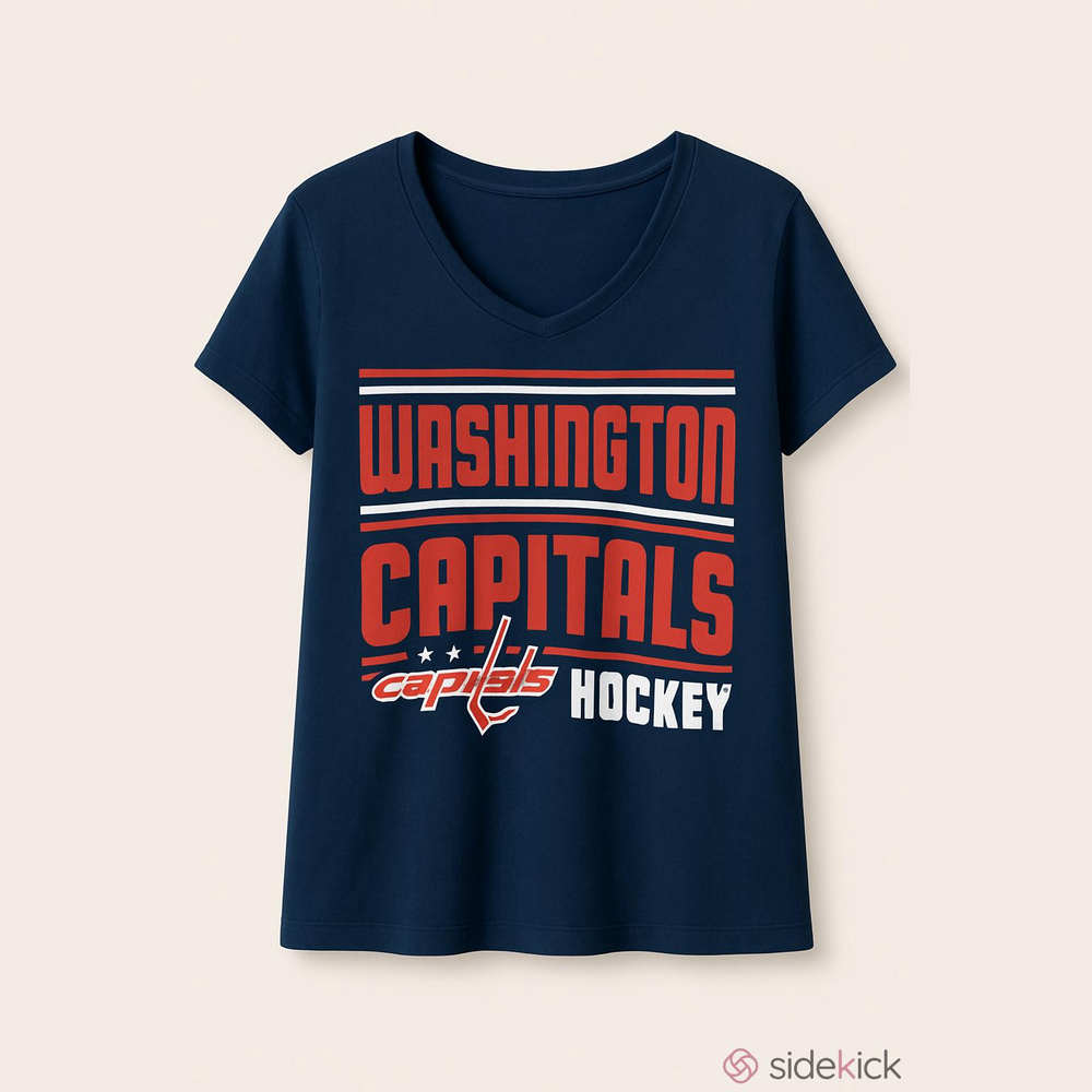 𝅺Hanes Nano navy short sleeve "Washington Capitals" hockey graphic T-shirt sz l